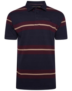 KAM Gestreiftes Rugby-Poloshirt in Marineblau